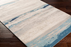 Kavita KVT-2306 6' x 6' Round Handmade Rug KVT2306-6RD  Light Gray, Oatmeal, Gray, Ink Blue, Ice Blue Surya