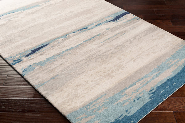 Kavita KVT-2306 6' x 6' Round Handmade Rug KVT2306-6RD  Light Gray, Oatmeal, Gray, Ink Blue, Ice Blue Surya