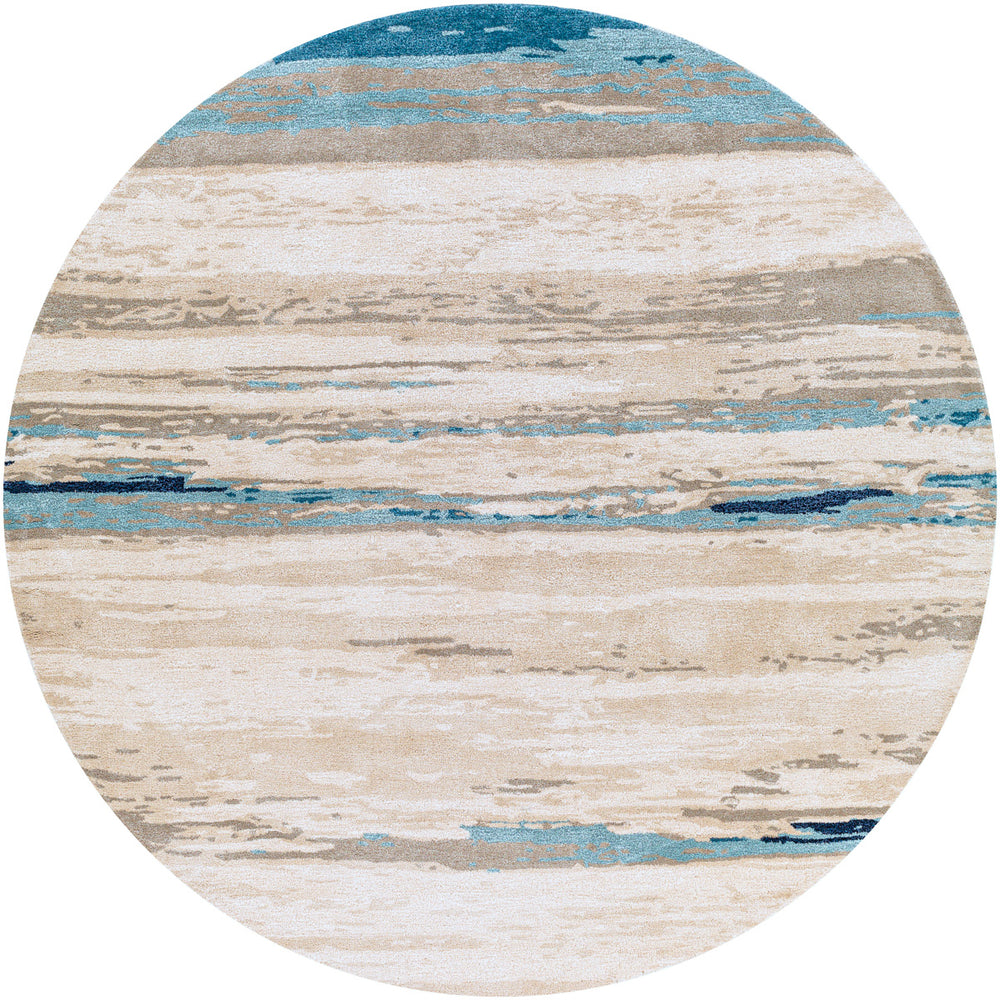 Kavita KVT-2306 6' x 6' Round Handmade Rug KVT2306-6RD  Light Gray, Oatmeal, Gray, Ink Blue, Ice Blue Surya