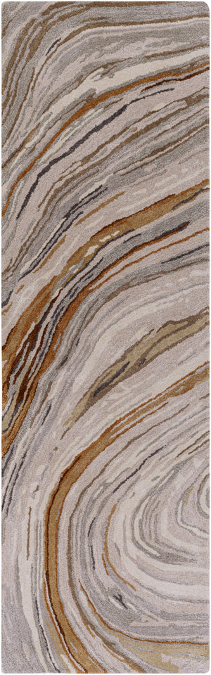 Kavita KVT-2311 3' x 10' Runner Handmade Rug KVT2311-310  Charcoal, Dark Brown, Camel, Gray, Light Gray, Tan Surya