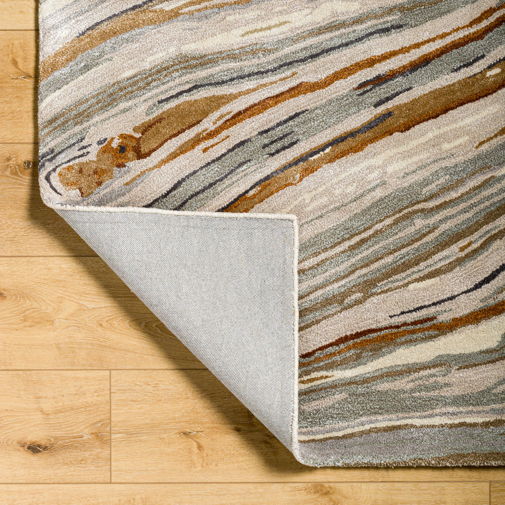 Kavita KVT-2311 6' x 6' Round Handmade Rug KVT2311-6RD  Charcoal, Dark Brown, Camel, Gray, Light Gray, Tan Surya