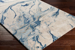 Surya Kavita 2' X 3' Hand-tufted Rug - Luxurious Viscose & Wool Blend With Stunning Sheen For Modern Homes Navy Viscose,Wool Kvt2315-23