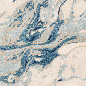 Kavita KVT-2315 6' x 6' Round Handmade Rug KVT2315-6RD  Navy, Denim, Gray, Medium Gray, Light Beige Surya