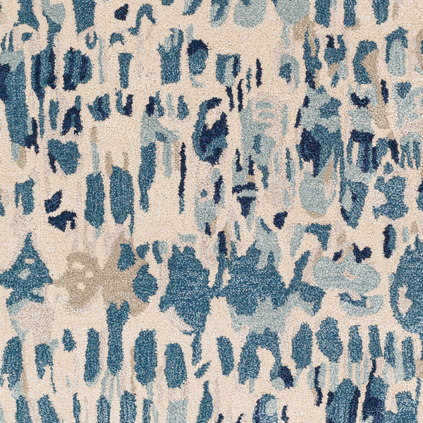 Kavita KVT-2316 6' x 6' Round Handmade Rug KVT2316-6RD  Navy, Denim, Gray, Light Gray, Light Beige Surya