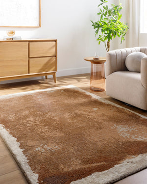 Surya Kavita 2' X 3' Hand-tufted Rug - Luxurious Viscose & Wool Blend With Stunning Sheen For Modern Homes Burnt Sienna Wool,Viscose Kvt2321-23