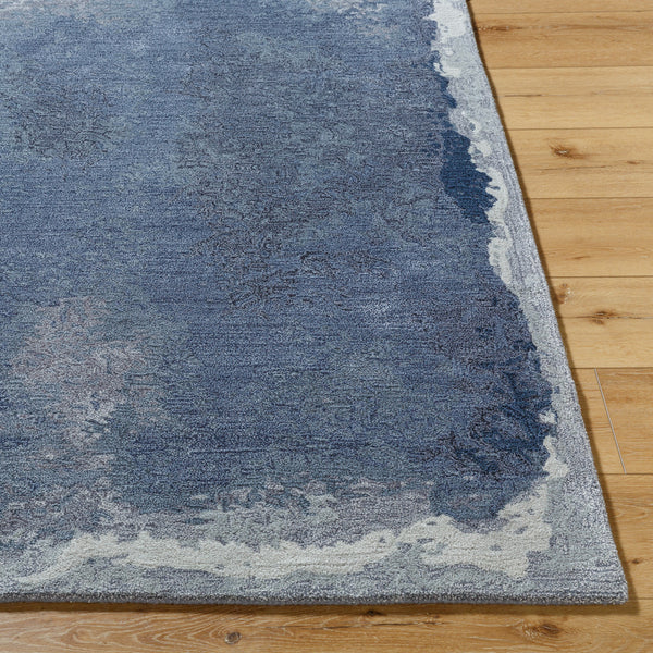 Kavita KVT-2322 8' x 8' Round Handmade Rug KVT2322-8RD  Grey, Medium Grey, Dark Grey, Steel Grey, Nickel, Slate Blue, Metallic - Silver, Slate Surya