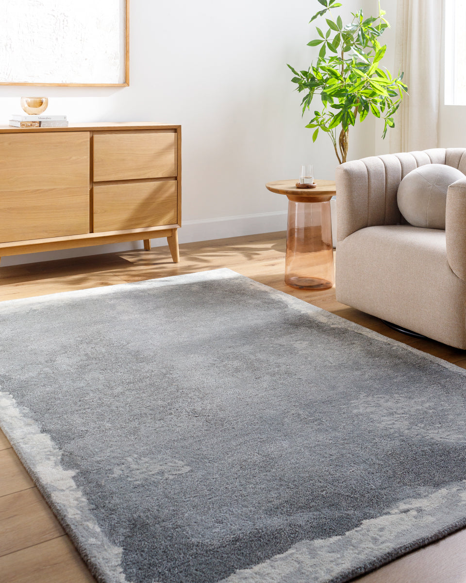 Kavita KVT-2323 8' x 8' Round Handmade Rug KVT2323-8RD  Grey, Sage, Metallic - Silver, Ash, Nickel Surya