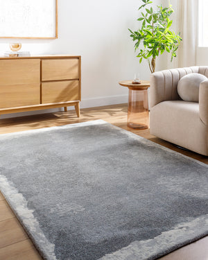 Kavita KVT-2323 8' x 8' Round Handmade Rug KVT2323-8RD  Grey, Sage, Metallic - Silver, Ash, Nickel Surya