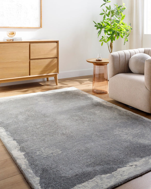 Surya Kavita 2' X 3' Hand-tufted Rug - Luxurious Viscose & Wool Blend With Stunning Sheen For Modern Homes Slate Gray Wool,Viscose Kvt2323-23