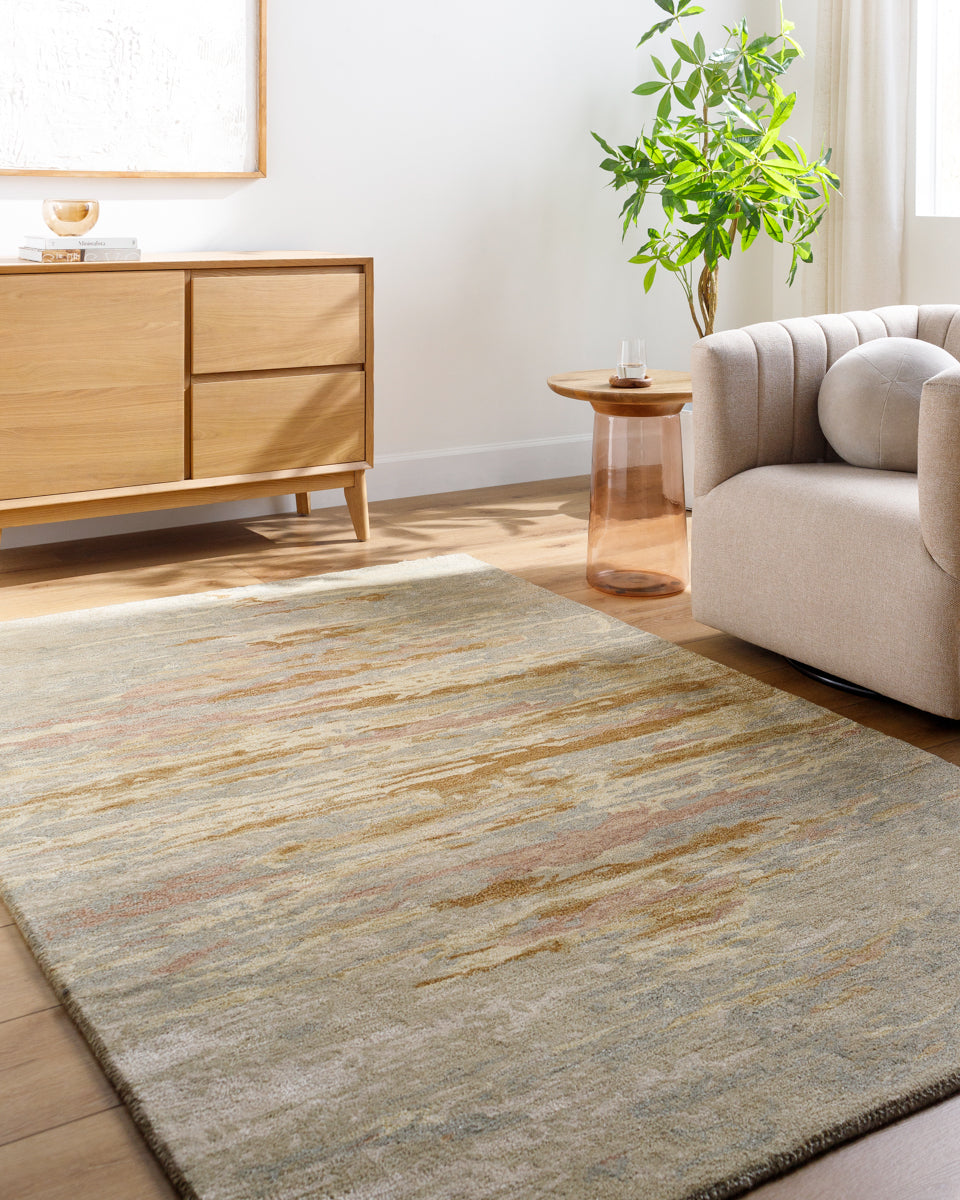 Kavita KVT-2324 8' x 8' Round Handmade Rug KVT2324-8RD  Khaki, Prairie Dust, Ash, Sand Surya