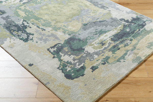 Kavita KVT-2325 8' x 8' Round Handmade Rug KVT2325-8RD  Ash, Sage, Light Silver Surya