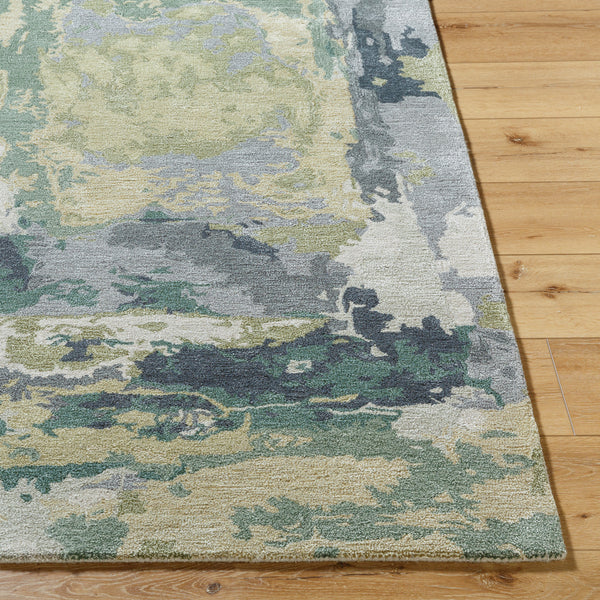 Kavita KVT-2325 8' x 8' Round Handmade Rug KVT2325-8RD  Ash, Sage, Light Silver Surya