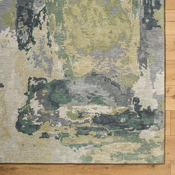 Kavita KVT-2325 8' x 8' Round Handmade Rug KVT2325-8RD  Ash, Sage, Light Silver Surya