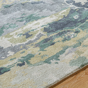 Surya Kavita 2' X 3' Hand-tufted Rug - Luxurious Viscose & Wool Blend With Stunning Sheen For Modern Homes Moss Green Wool,Viscose Kvt2325-23