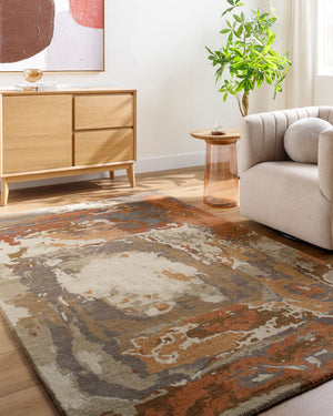 Surya Kavita 2' X 3' Hand-tufted Rug - Luxurious Viscose & Wool Blend With Stunning Sheen For Modern Homes Burnt Sienna Wool,Viscose Kvt2326-23