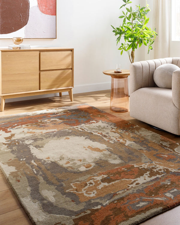 Surya Kavita 2' X 3' Hand-tufted Rug - Luxurious Viscose & Wool Blend With Stunning Sheen For Modern Homes Burnt Sienna Wool,Viscose Kvt2326-23