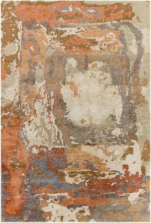Surya Kavita 2' X 3' Hand-tufted Rug - Luxurious Viscose & Wool Blend With Stunning Sheen For Modern Homes Burnt Sienna Wool,Viscose Kvt2326-23