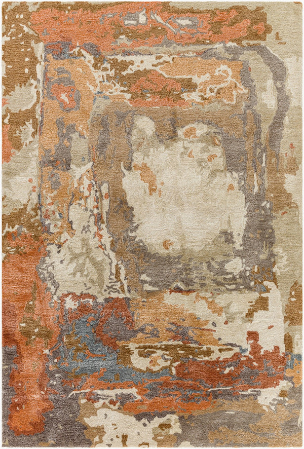 Surya Kavita 2' X 3' Hand-tufted Rug - Luxurious Viscose & Wool Blend With Stunning Sheen For Modern Homes Burnt Sienna Wool,Viscose Kvt2326-23