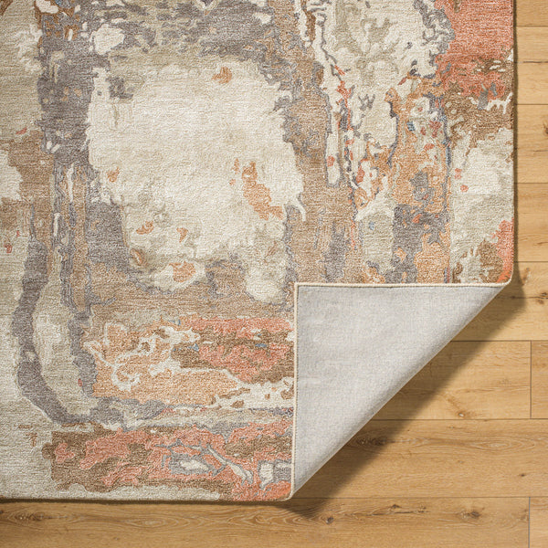 Kavita KVT-2326 8' x 8' Round Handmade Rug KVT2326-8RD  Prairie Dust, Warm Grey, Walnut, Clay, Army Green Surya