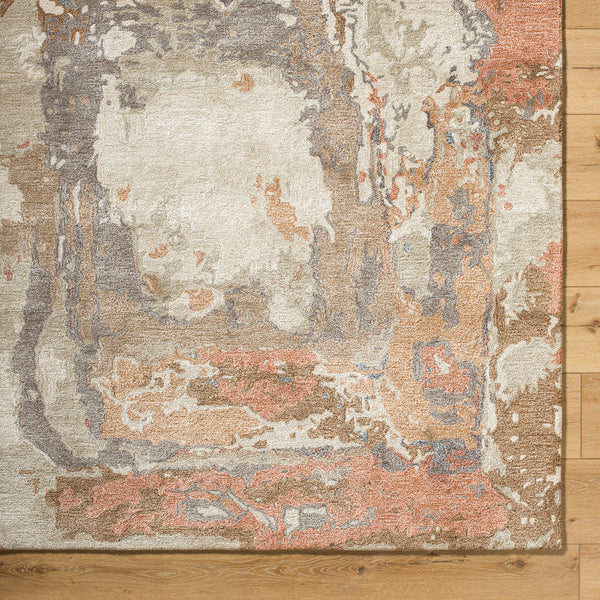 Kavita KVT-2326 8' x 8' Round Handmade Rug KVT2326-8RD  Prairie Dust, Warm Grey, Walnut, Clay, Army Green Surya