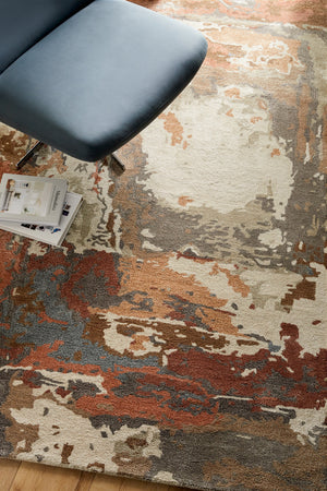 Kavita KVT-2326 8' x 8' Round Handmade Rug KVT2326-8RD  Prairie Dust, Warm Grey, Walnut, Clay, Army Green Surya