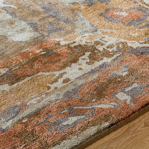 Surya Kavita 2' X 3' Hand-tufted Rug - Luxurious Viscose & Wool Blend With Stunning Sheen For Modern Homes Burnt Sienna Wool,Viscose Kvt2326-23