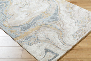 Kavita KVT-2328 8' x 8' Round Handmade Rug KVT2328-8RD  Khaki, Prairie Dust, Ash, Nickel Surya