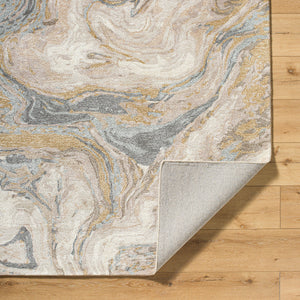 Kavita KVT-2328 8' x 8' Round Handmade Rug KVT2328-8RD  Khaki, Prairie Dust, Ash, Nickel Surya