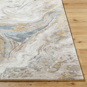 Kavita KVT-2328 8' x 8' Round Handmade Rug KVT2328-8RD  Khaki, Prairie Dust, Ash, Nickel Surya