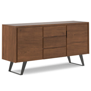 English Elm Lowry Sideboard Buffet - Handcrafted Walnut Veneer With Modern Industrial Design & Ample Storage B136P158873