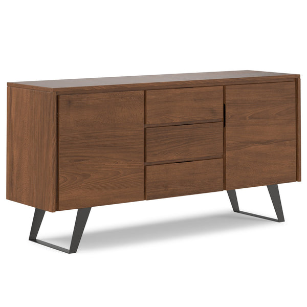 English Elm Lowry Sideboard Buffet - Handcrafted Walnut Veneer With Modern Industrial Design & Ample Storage B136P158873