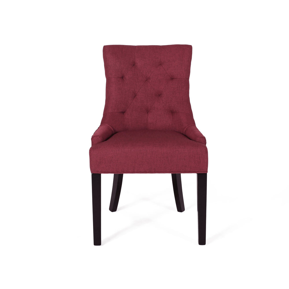 English Elm Christopher Knight Home® - Cheney Dining Chair Set Of 2 - Elegant Red Upholstered Tufted Chairs For Modern Dining Spaces 54181.00FDRED