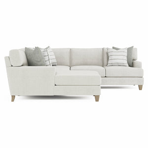Bernhardt Bernhardt Mila 4-Piece Sectional — Plush Deep Seating, Natural Fabric, Sleek Legs, 6 Toss Pillows, 107" - Made to Order K1982