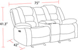 Parker House Parker Living Bolton - Misty Storm Glider Reclining Console Loveseat Misty Storm 100% Polyester (W) MBOL#822CG-MISS