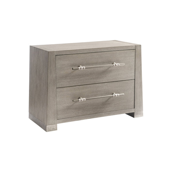 Bernhardt Bernhardt Alta Nightstand With Bluff Quartered Oak, Leather-Wrapped Pulls, Usb Charging, Soft-Close Drawers 321232