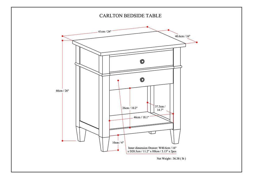 English Elm Carlton Handcrafted Bedside Table In Light Golden Brown – Stylish Storage & Transitional Design B136P158576