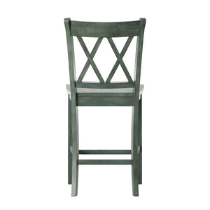 Homelegance By Top-Line Juliette Double X-Back Counter Height Chairs (Set of 2) Green Rubberwood