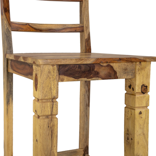 Porter Designs Taos Solid Sheesham Wood Bar Stool Set – Handcrafted Elegance For Your Space Natural Wood 07-196-24-1114