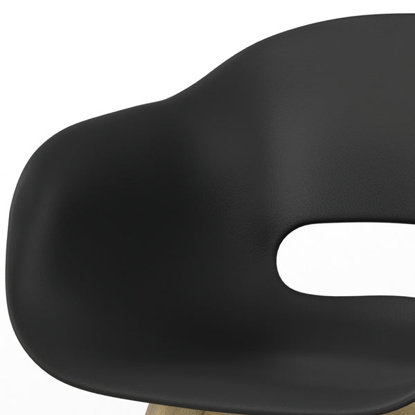 English Elm Kona Outdoor Dining Chair Set of 2 — Handcrafted Acacia Wood Base with Durable Molded Plastic Seat, Weather-Resistant Comfort Black B136P159377