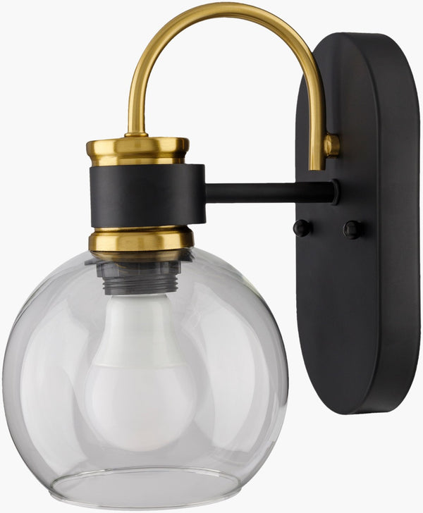 Livabliss Kwiete Glass Shade Metal Wall Sconce Warm Ambient Glow for Bedroom or Hallway KWI-001