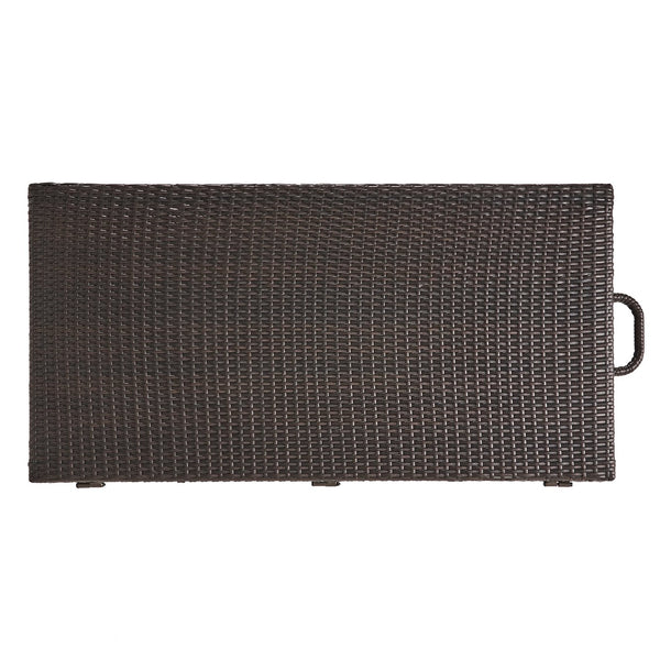 English Elm Blake Outdoor Wicker Storage Box with Wheels for Patio Cushions and Garden Gear 54153.00BRN