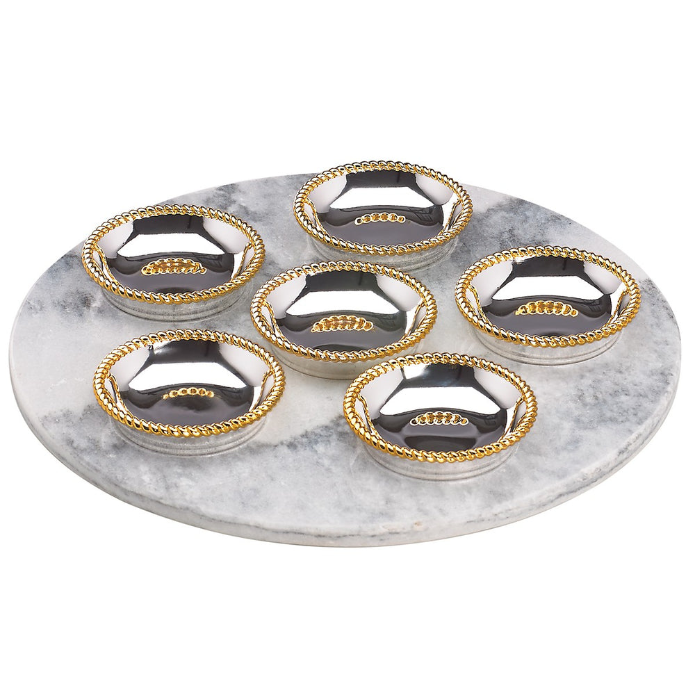 Lenox Reed and Barton Roseland Seder Plates with Marble Slate Metallic, NO COLOR METAL 872553