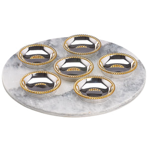 Lenox Reed and Barton Roseland Seder Plates with Marble Slate Metallic, NO COLOR METAL 872553