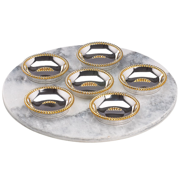 Lenox Reed and Barton Roseland Seder Plates with Marble Slate Metallic, NO COLOR METAL 872553