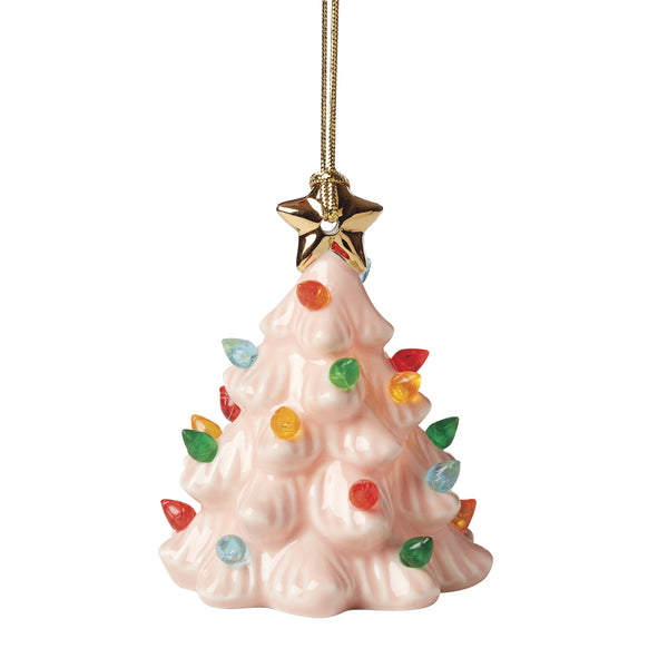 Lenox Treasured Traditions Pink Lit Tree Ornament Ivory, IVORY PORCELAIN 896878