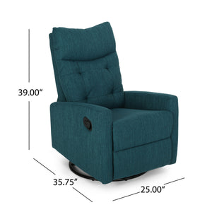 English Elm Christopher Knight Home® - Recliner Swivel Rocker with Glider Function, Push-Back Reclining Chair for Living Room & Nursery Teal 65354.00T
