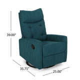 Christopher Knight Home® - Noble House - Woodglen Contemporary Glider Swivel Push Back Nursery Recliner - Teal and Black Finish