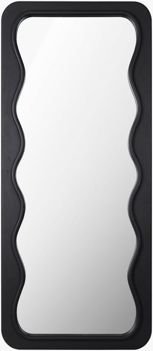 Surya Arklow Full Length Mirror – 69"H X 30"W, Mid-century Design For Modern Elegance In Any Room Frame, Black Rubber Wood Kwr001-6930