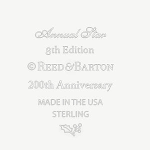 Lenox Reed and Barton 2024 8th Annual Star Ornament Metallic, STER SVLR METAL 895955