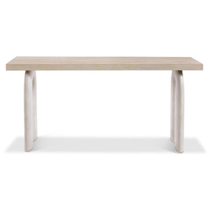 Bernhardt Bernhardt Antibes Console Table With Rustic Oak Top & Sculptural Pumice Arched Concrete Legs, 68" 350913